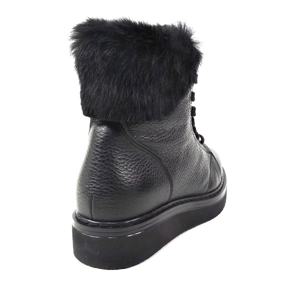 ALBERTO CICCIOLI 🇮🇹 WOMEN'S BLACK LEATHER COMFORT WINTER ANKLE BOOTIE - Picture 5 of 8